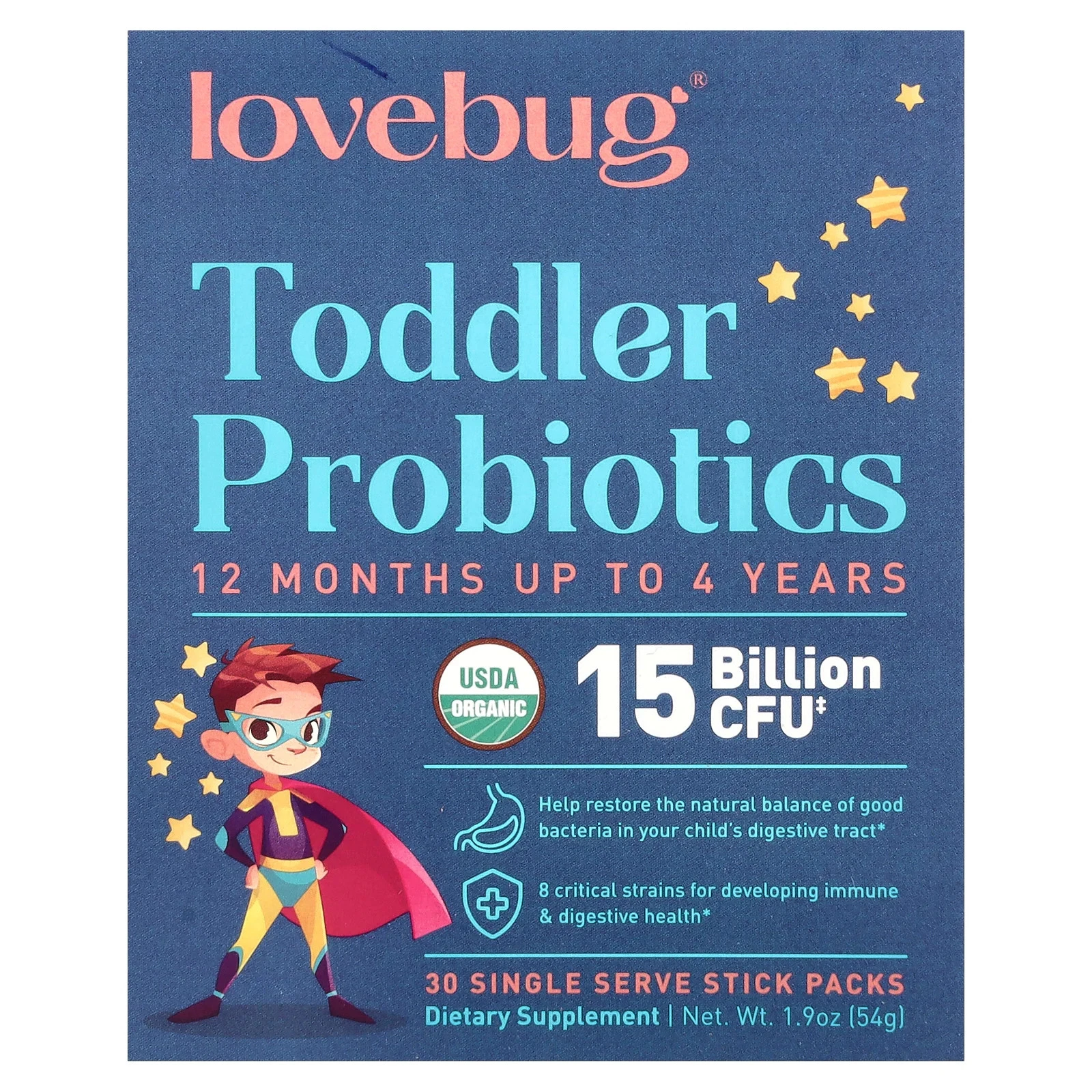 Toddler Probiotics, 12 Months Up To 4 Years, 15 Billion CFU, 30 Single Serve