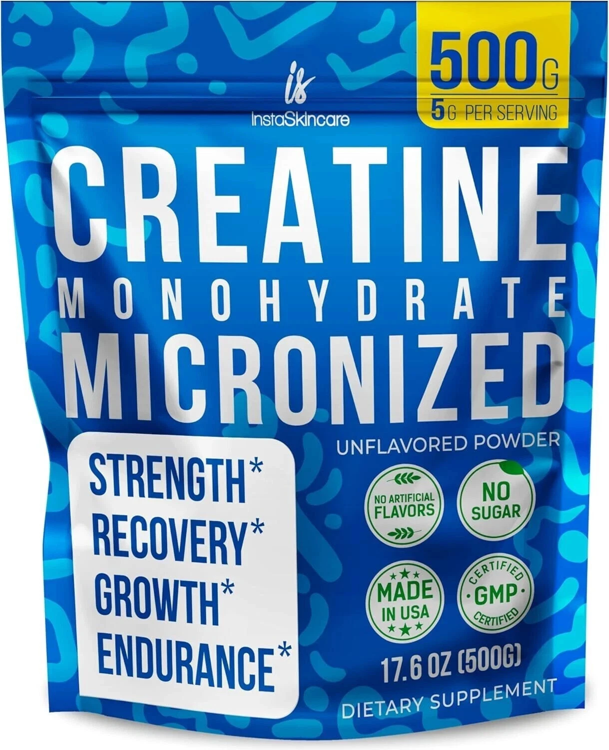 Creatine Monohydrate Micronized Powder 500g (1.1lb) Unflawored Muscle Supplement