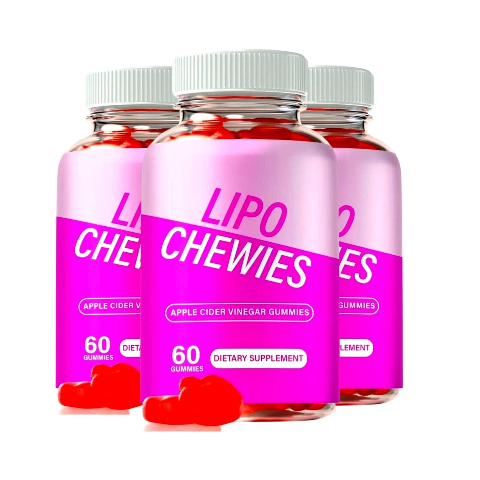 3-Pack Lipo Chewies Keto Gummies for Advanced Weight Loss & Energy - 180 Gummies