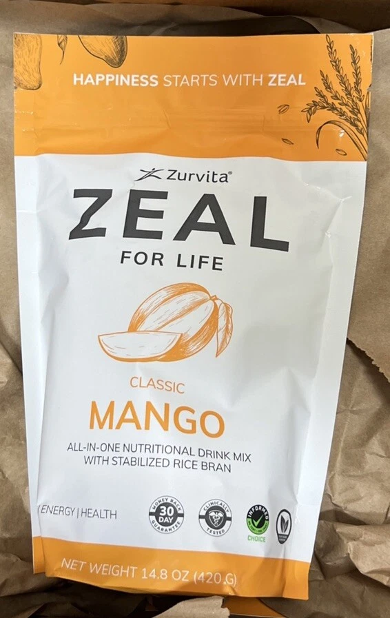 [176785610567] Zurvita Zeal for Life 30-Day Wellness Bag, 420 Grams, Mango