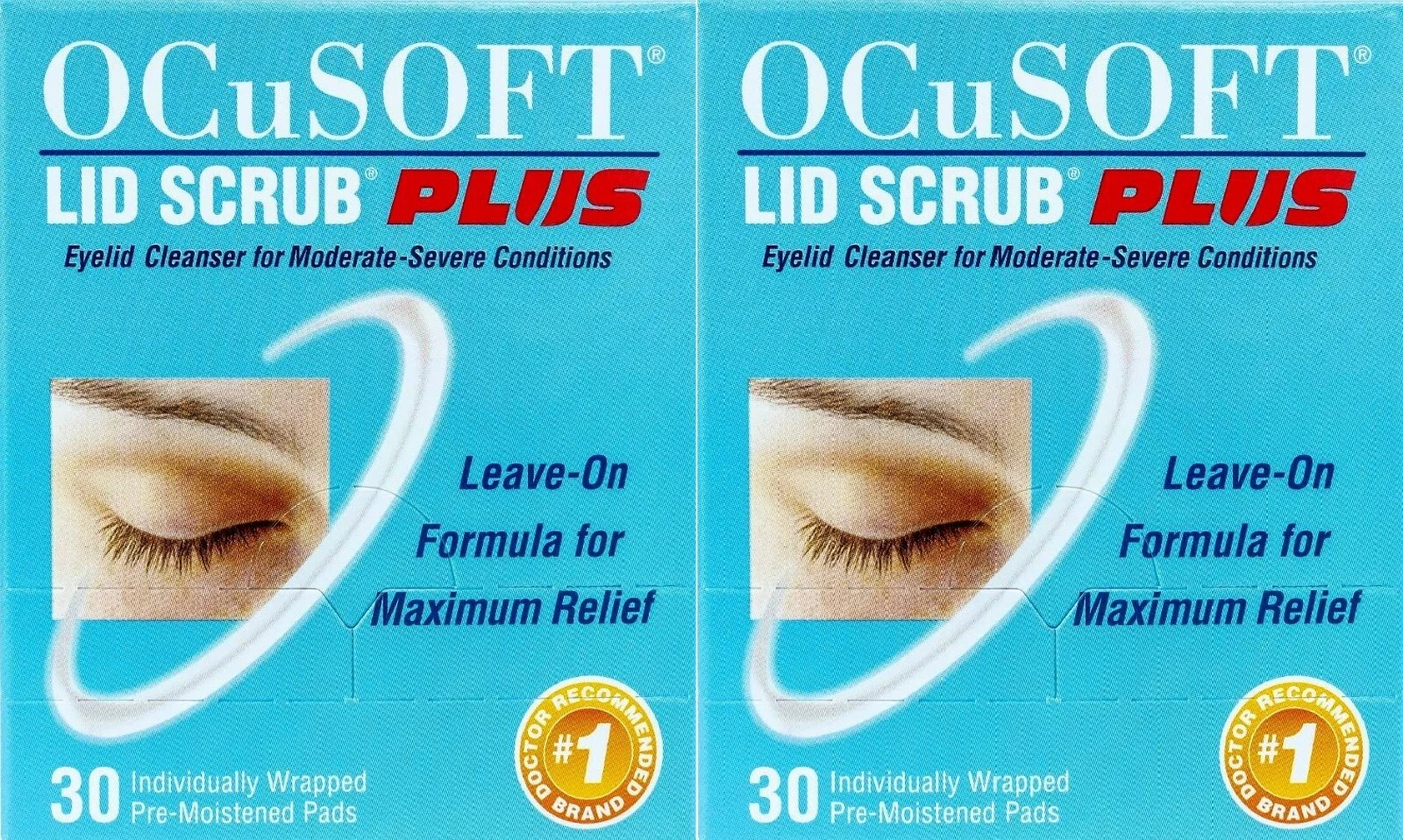 2 PACKS - OCUSOFT LID SCRUB PLUS - EYELID CLEANSER - 30 PADS X 2 - EXP. 1/2027