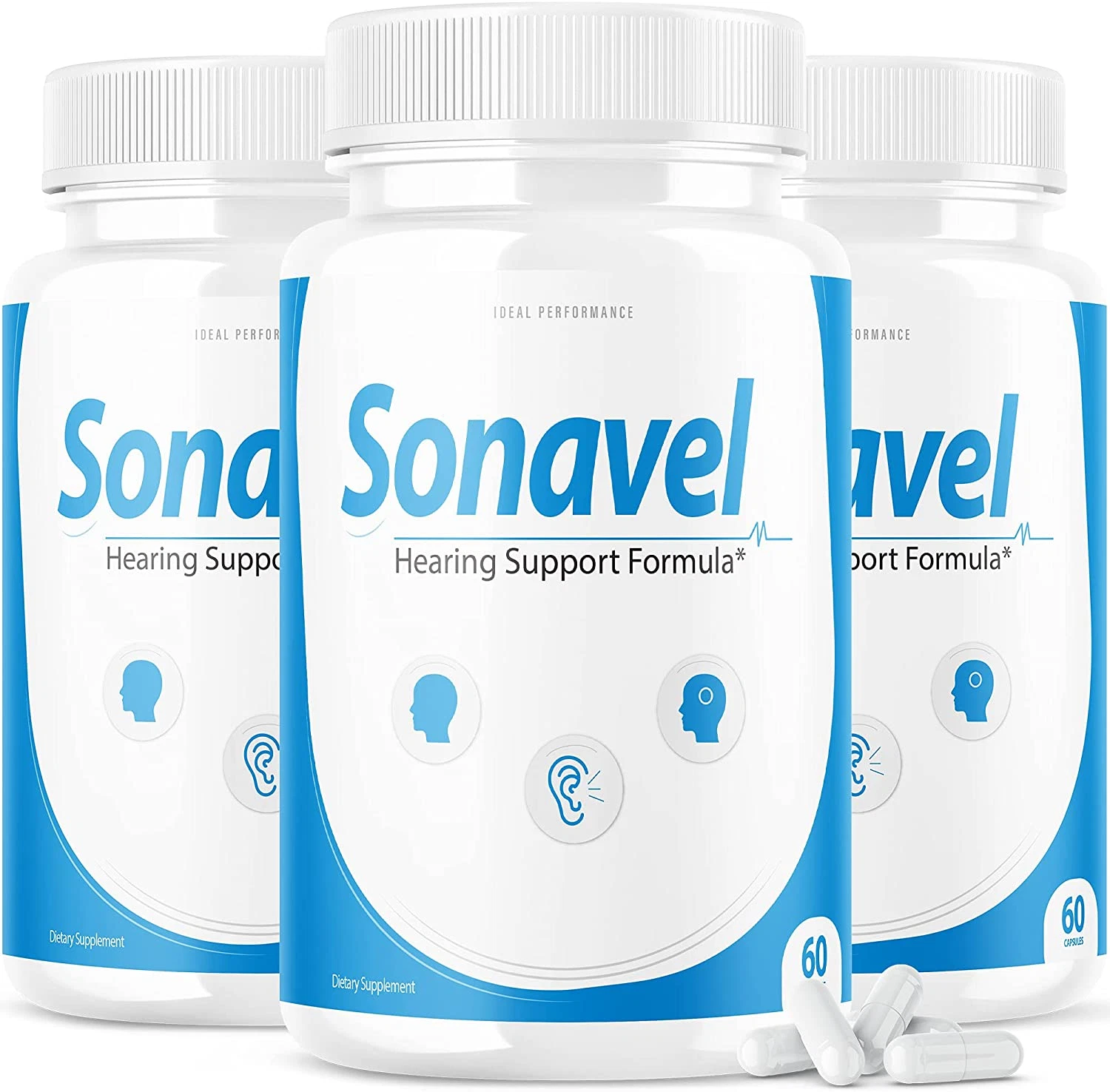 (3 Pack) Sonavel Hearing Support Formula Tinnitus Pills Supplement (180 Capsules