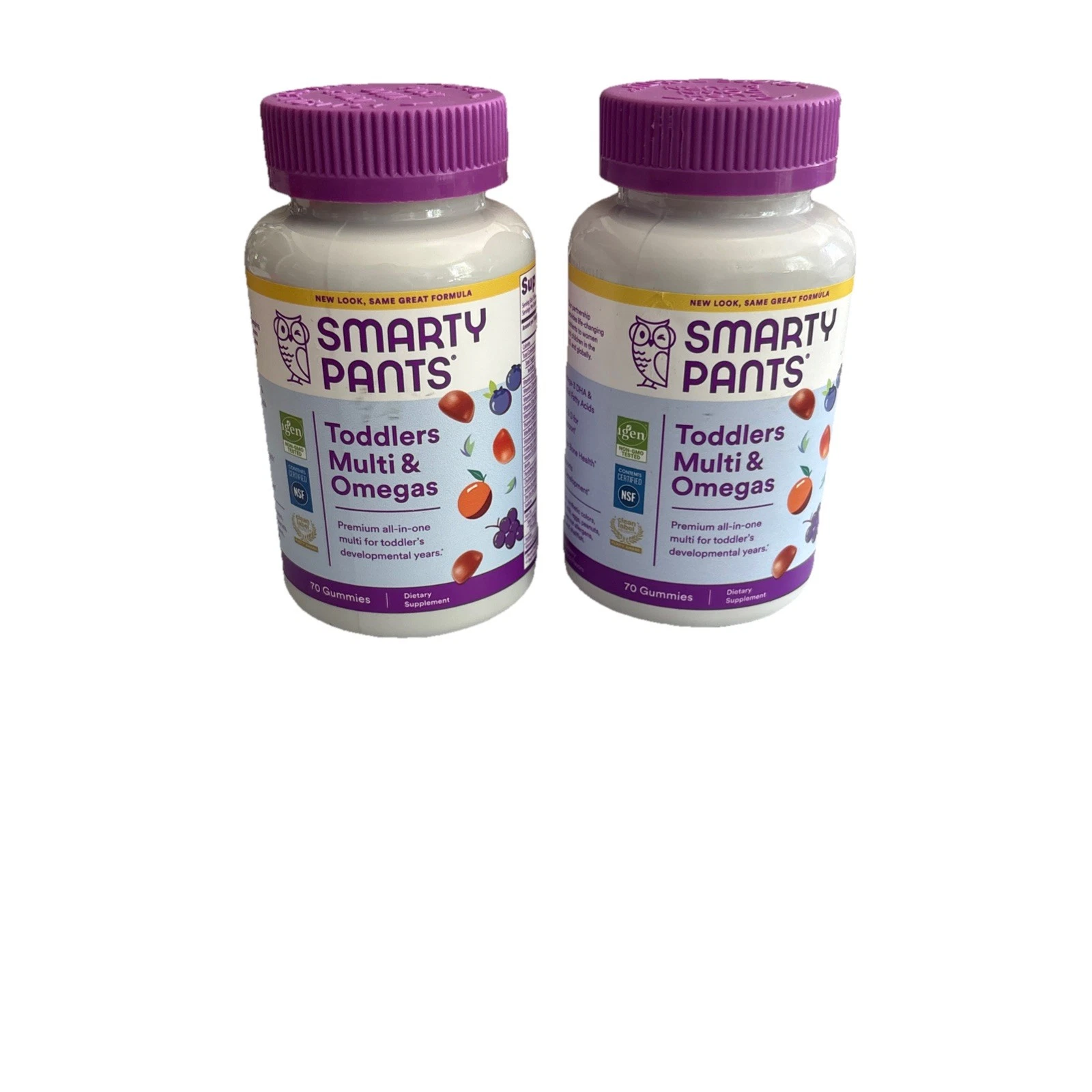 2 PackSmartyPants - Toddler Formula Multi & Omegas Gummies - 70Ct - Exp 02/27