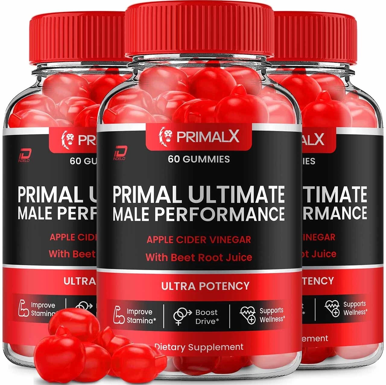 (3 Pack) Primal Ultimate Gummies for Men-PrimalX Vitamin B12, PrimalUltimate