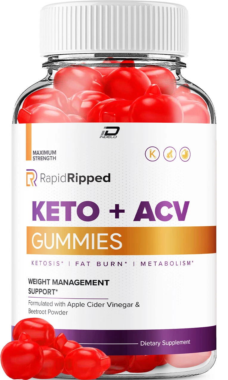 Rapid Ripped Keto ACV Gummies Supplement - Max Strength RapidRipped (1 Pack)