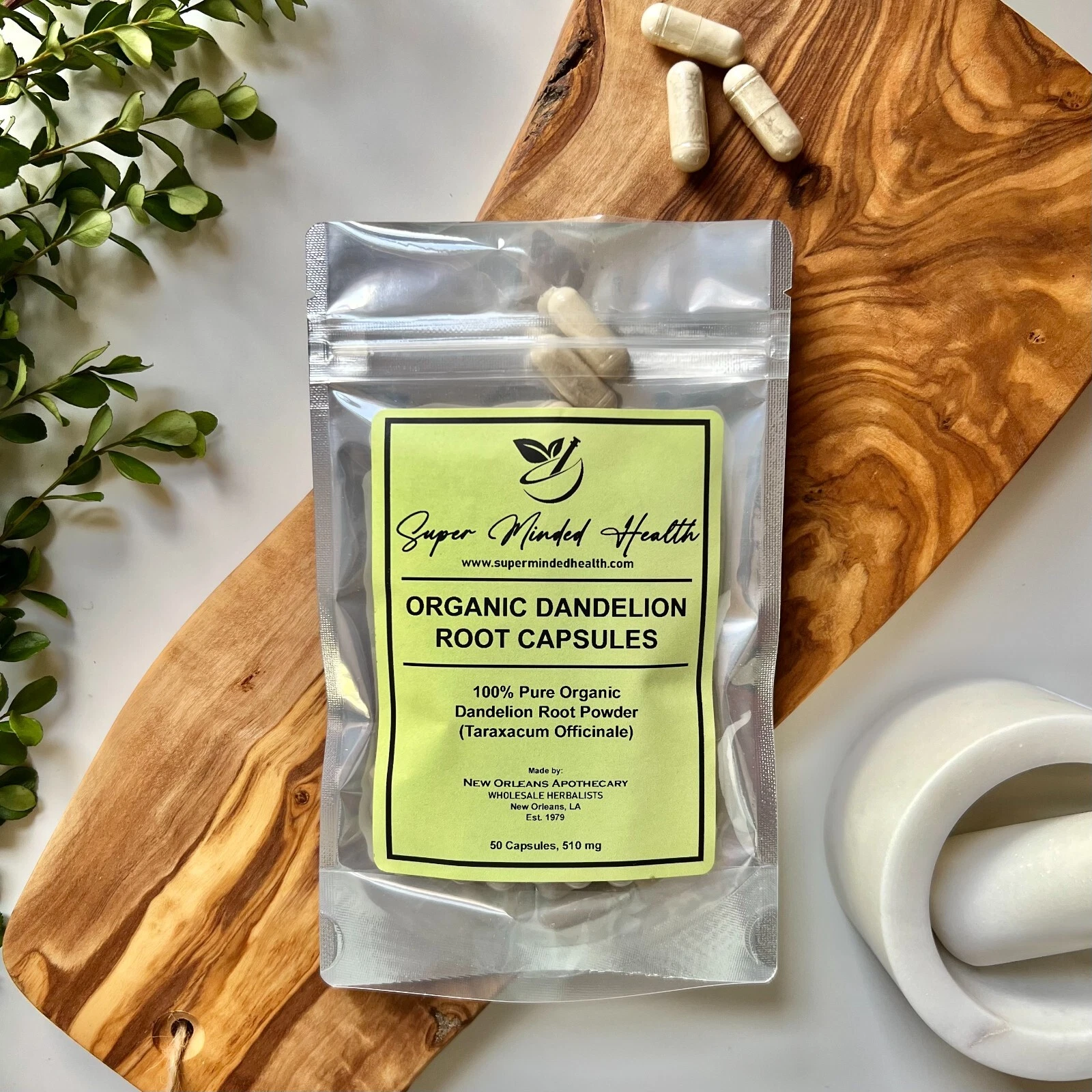 [165383049873] Dandelion Root Capsules | Organic 510 mg Cholesterol Antioxidant Liver Kidney