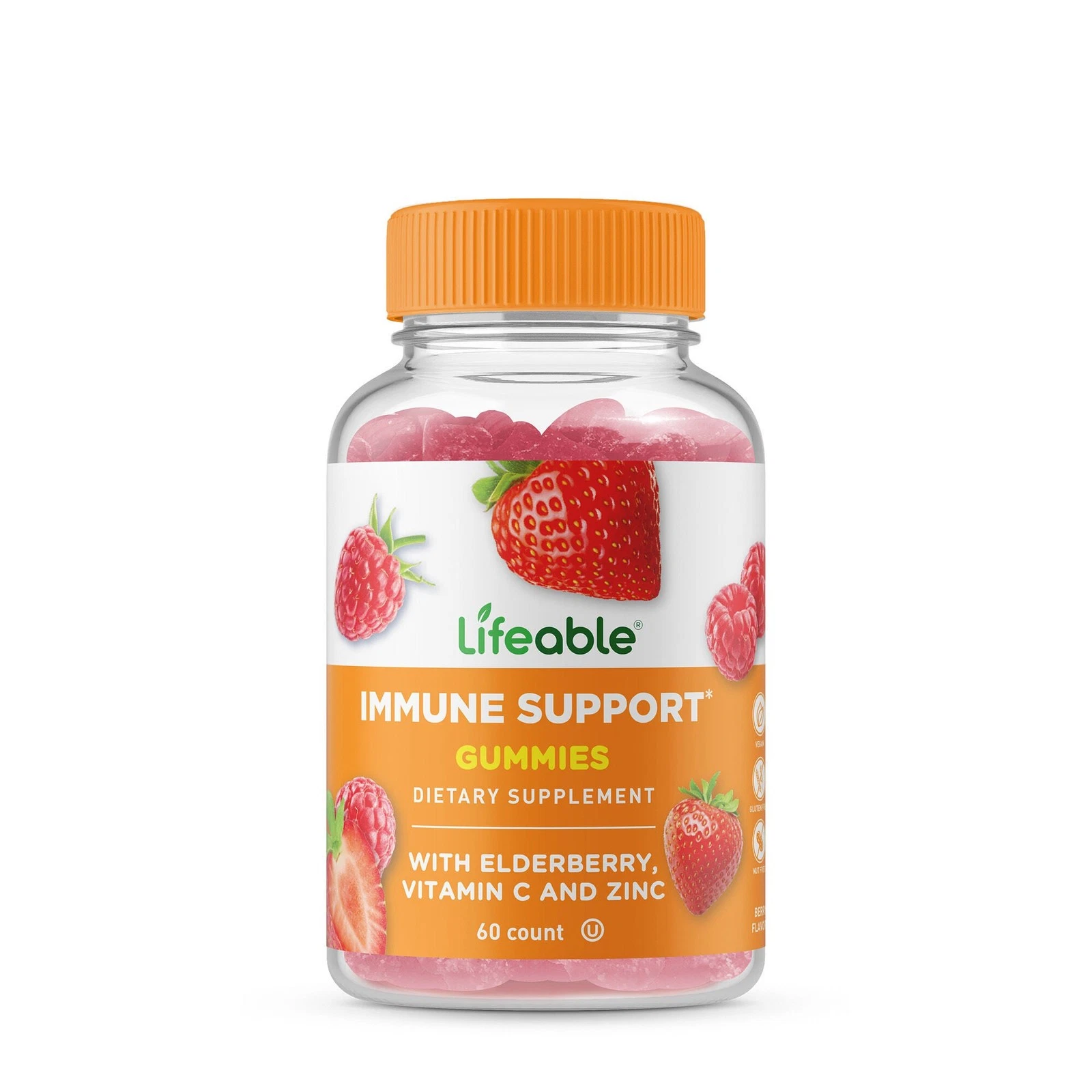 Immune Support with Elderberry - 60 Gummies (30 Servings)