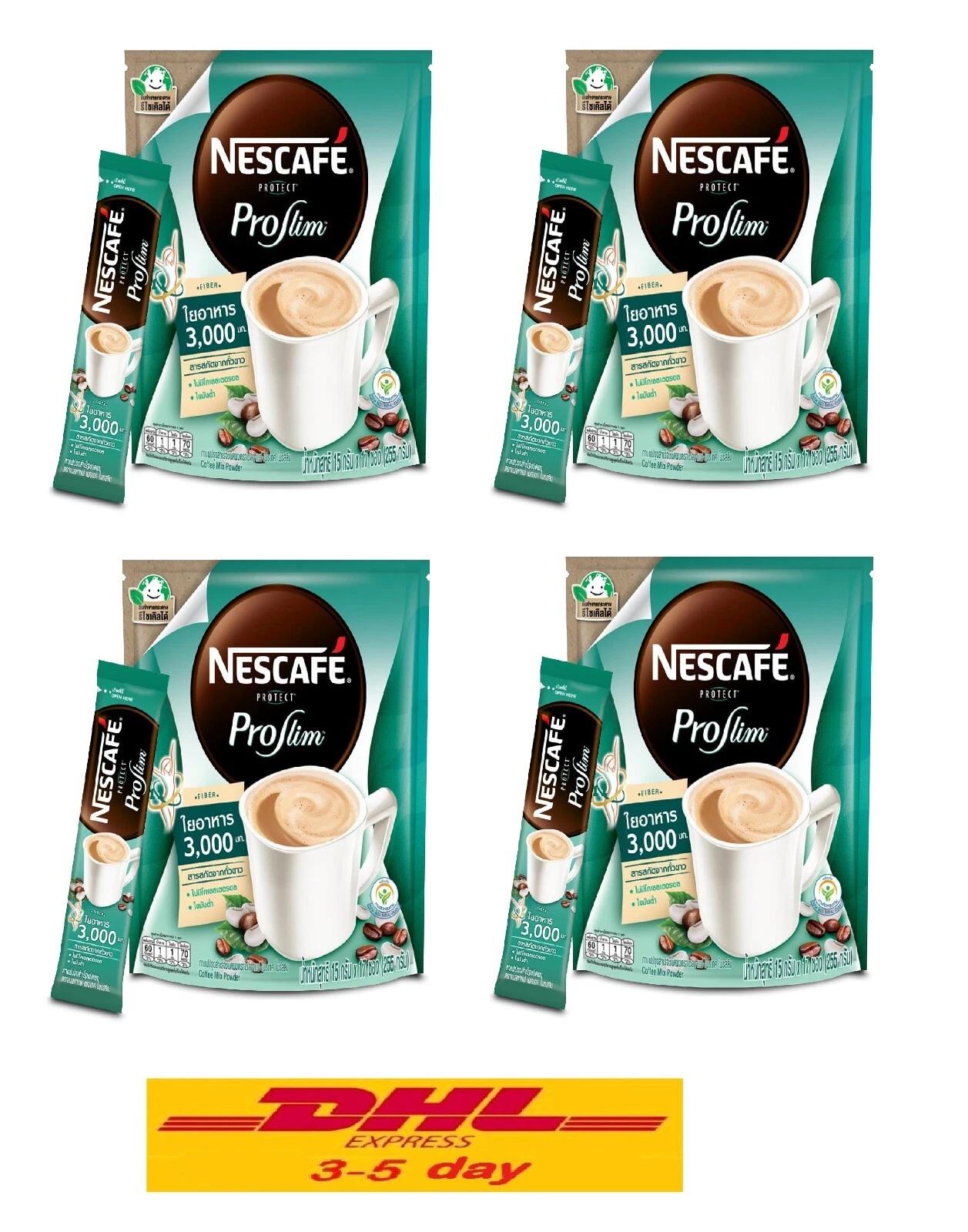 [204370626831] 4xNESCAFE Protect Proslim Diet Slimming Weight loss Instant 3 in 1 Coffee Sachet