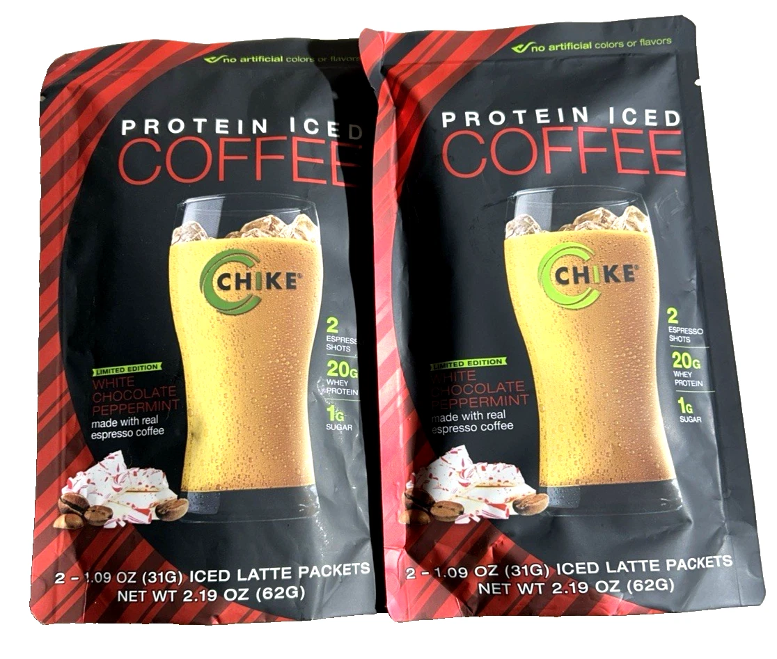 [317072756580] Chike Protein White Chocolate Peppermint Iced Coffee 2.19 oz ( 2 Pack )