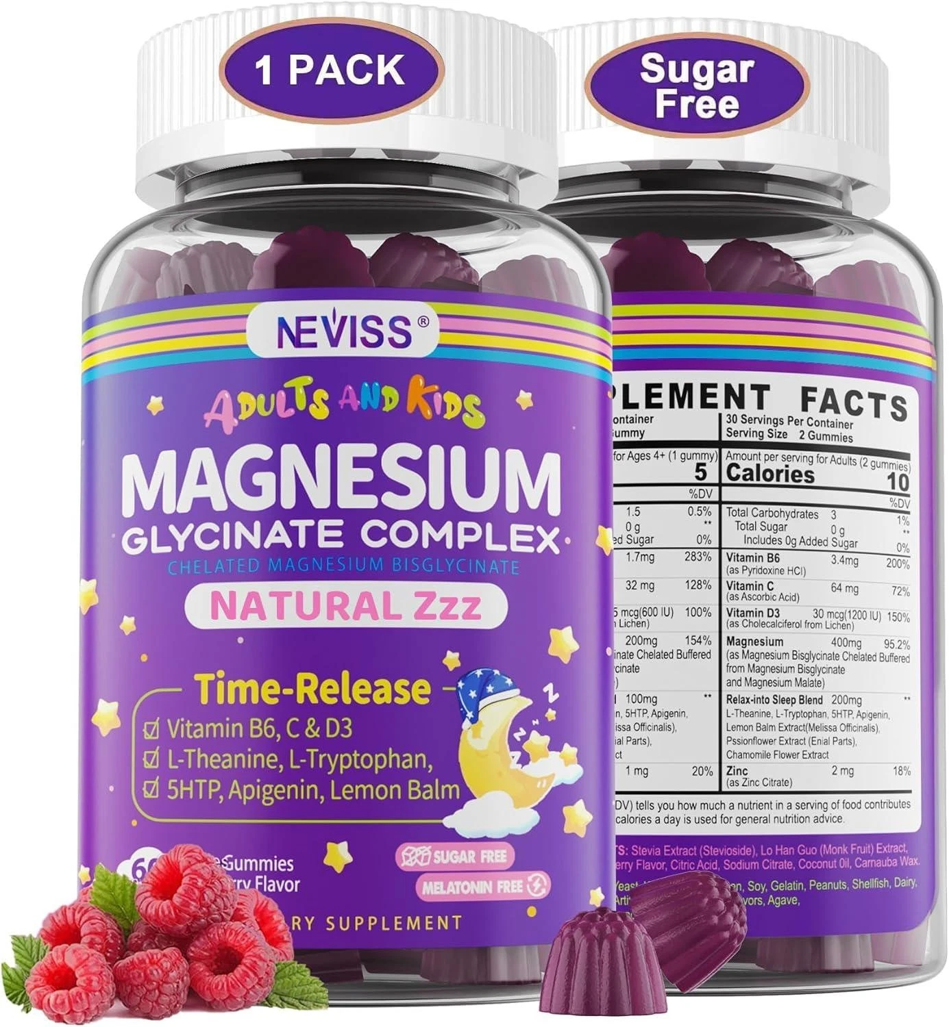 [127172037922] Magnesium Glycinate Gummies for Adults and Kids 4+, Sugar Free Magnesium with