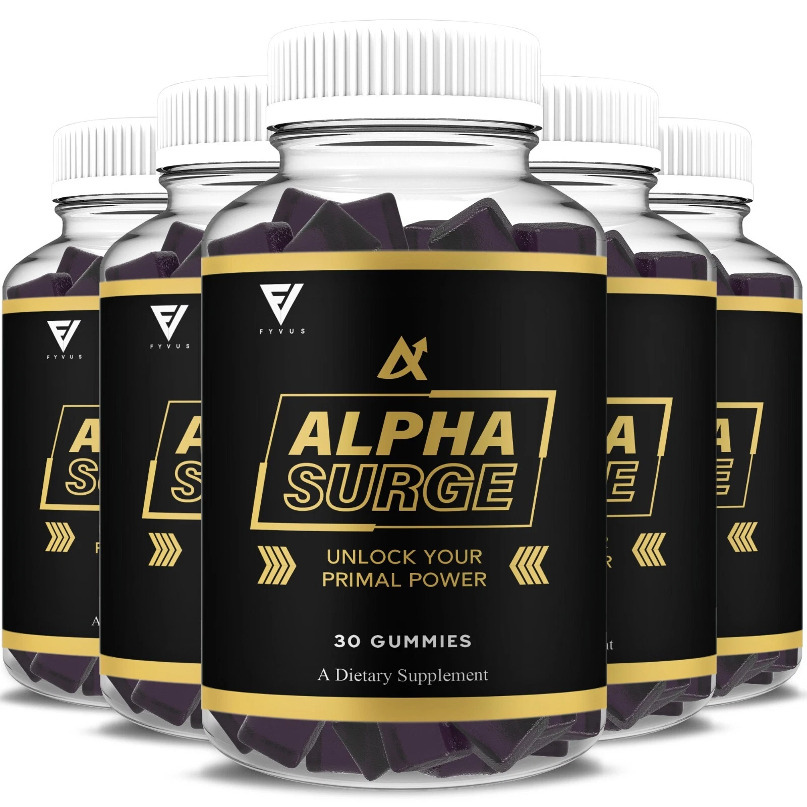 [146584768780] (5 Pack) Alpha Surge Male Gummies, AlphaSurge Maximum Support (5 Month Supply)