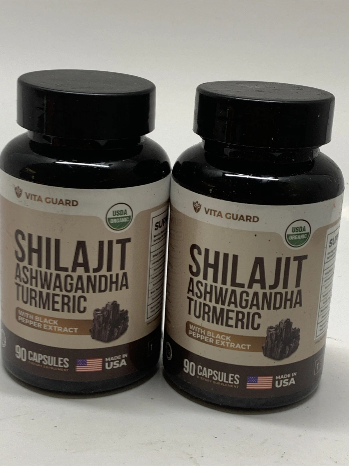 Vita Guard Shilajit Ashwagandha Turmeric 90 Count Exp 1/27 Lot Of Two