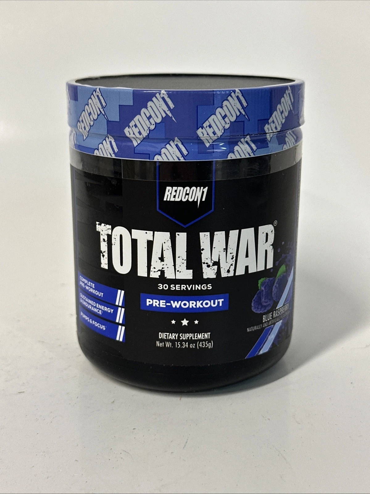 Redcon1 Total War Preworkout 30 Serving Powder Redcon *BLUE RASPBERRY* Exp 09/26